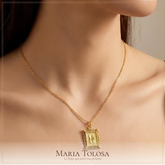 Collier Initiale Plaqué Or 18K — Lettre Personnalisée